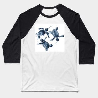 Indigo Blue Sea Turtles Baseball T-Shirt